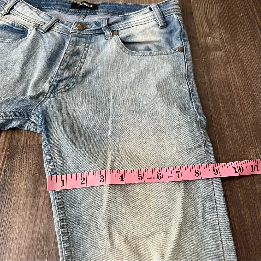 Kruder Bleach Light Wash Button Fly Jeans